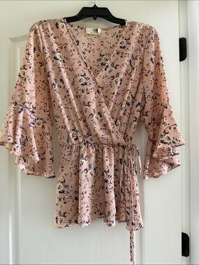 everleigh Blush Pink Floral Blouse